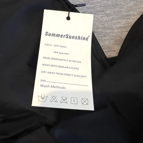 Summer Sunshine Maternity 1‎ piece black swimsuit front cross women’s L new - Picture 5 of 12